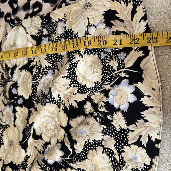 Rebecca Taylor Top Womens Gold Leaf Fleur Silk Long Sleeve Blouse Beige Sz 6 - Picture 7 of 8